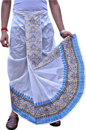 GOURI COLLECTIONS Ready To Wear Pant System PRINTED MAYUR PUCHHA Embellished Men Dhoti