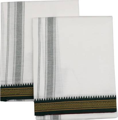 RETRO Pack Of 2 Thalapathy Border Solid Men Dhoti