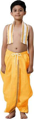 DIAMOND CLUSTER Boys Maharaja Dhoti in Cotton Self Design Boys Dhoti