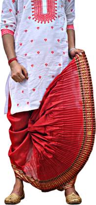 GOURI COLLECTIONS Ready To Wear Premium Quality Pant System Mayur Puchha Embellished Men Dhoti