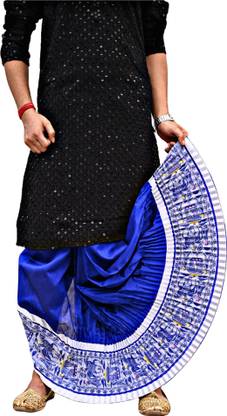 GOURI COLLECTIONS Madhubani Readymade Dhoti Pants (4B) for Men – Mayur Puccha Design Embellished Men Dhoti