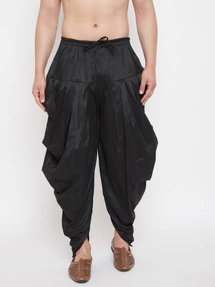 VM VM Men's Black Cowl Dhoti Solid Men Dhoti