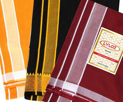 Lvloz PL-3PC-18 Solid Men Dhoti