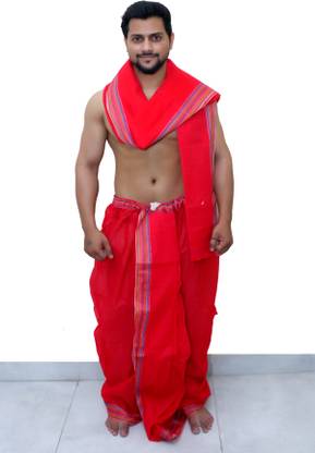 Swanurag Sanskar Readymade dhoti gamcha set Men Dhoti