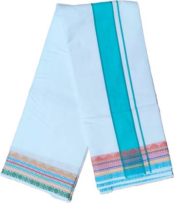 ManoCotton ManoCotton Men's 9×5 Double Dhoti With Angavastram Towel Set |6.25Meters| Solid Men Dhoti
