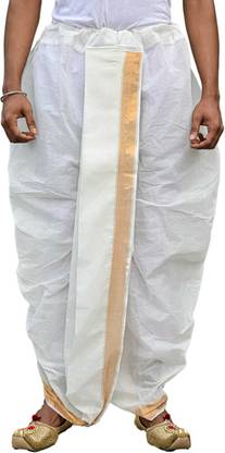 Susanta Das Traditional Mithila Printed Cotton Dhoti for Men Printed Men Dhoti