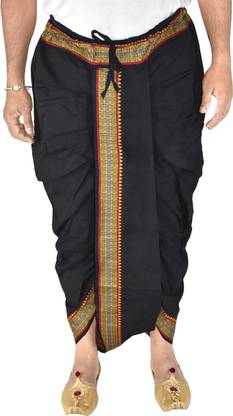 TUNI MANI Readymade Dhoti Pant with Pocket, Drawstring waist, Adjustable size (28"-46") Solid Men Dhoti