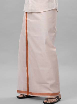 Ramraj Cotton RAMRAJ trending cotton solid adjustable dhoti for men Solid Men Dhoti