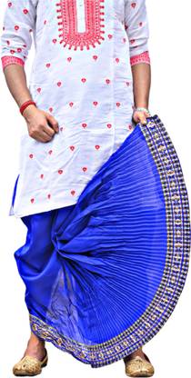 GOURI COLLECTIONS Ready To Wear Premium Quality Pant System MAYUR PUCHHA Embellished Men Dhoti