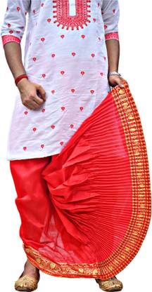 GOURI COLLECTIONS Ready To Wear Premium Quality Pant System Mayur Puchha Embellished Men Dhoti