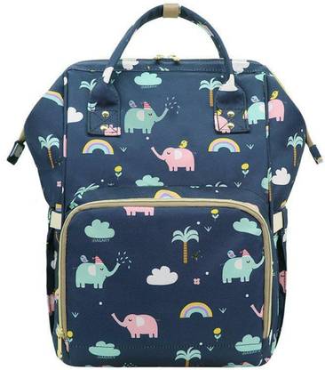 HOUSE OF QUIRK Baby Diaper Bag Blue Maternity Backpack (Dark Blue Elephant) Diaper Bag