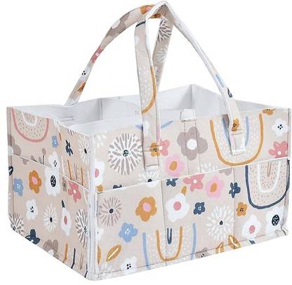 Alivea Baby Diaper Caddy Nursery Storage Bin And Car Organizer For Diapers (Multicolor) Diaper Bag