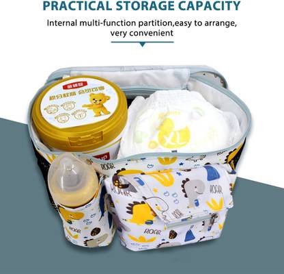 HASTHIP Baby Stroller Storage Bag with Water Bottle Holder, Powerful Storage Function Diaper Bag