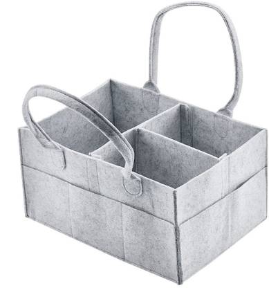 Raisa Diaper Caddy Bag Caddy Organizers, Foldable and Portable Felt Storage Basket