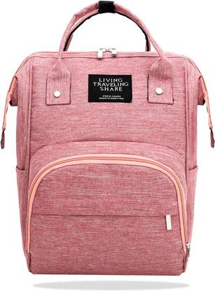 Bembika Diaper Bags For Mom And Dad Kids Travel Waterproof AndLargeCapacity-TexturedPink diaper bag