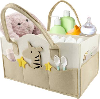gustave Baby Diaper Bag Felt Caddy Organizer with Handle Multi Compartments 35x23x18cm Tote Diaper Bag