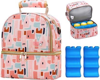 HANNEA Breastmilk Storage Bag with Ice Pack, Double Layer Breastmilk Warmer Insulated Storage Bag
