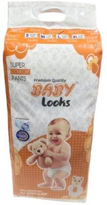 BABY LOOKS Diaper Pants XL 52 Count Double Layer Leakage Protection Cottony Soft Diaper Disposal Bin