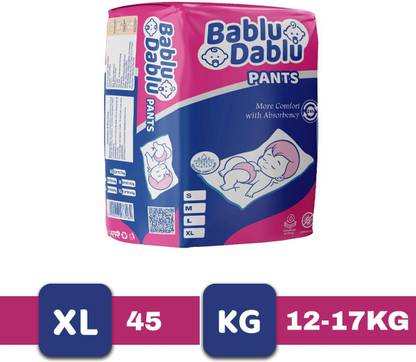 BABLU DABLU Baby Diaper Pants Double Layer Leakage Protection High Absorb Technology - XL