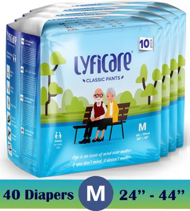 lyficare Classic Pants | Waist Size (35-54 Inch) Adult Diapers - M