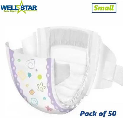 Wellstar Super Soft Baby Diaper (Open Tape ) with High Absorb Technology Small - S
