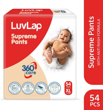 LuvLap Supreme Diaper Pants Extra Large (XL) 12 to 17Kg, 54Pc - XL