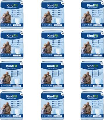 KINDFIT Adult Pull-Up Pants Diapers|XL 120 Pieces|Waist Size:35-54 Inch|Pack of 12 Adult Diapers - XL