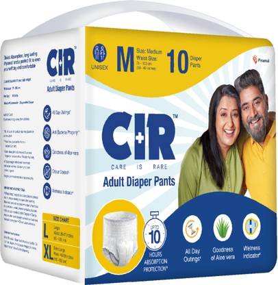 CIR 10 hr Absorption Protection with Wetness Indicator Odour Control Pant Adult Diapers - M
