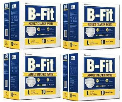 B-FIT Adult Diaper Pull Up Pants LARGE ,(Pack of 4) Adult Diapers - L