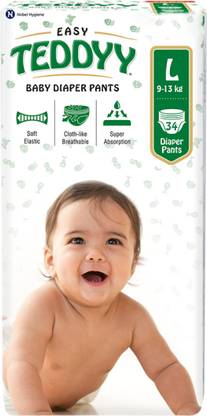 TEDDYY Easy Diaper Pants with Rash Protection and 3x Faster absorption Technology - L