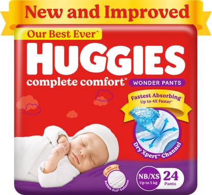 Huggies Complete Comfort Wonder Pants, India's Fastest Absorbing Diaper | - New Born