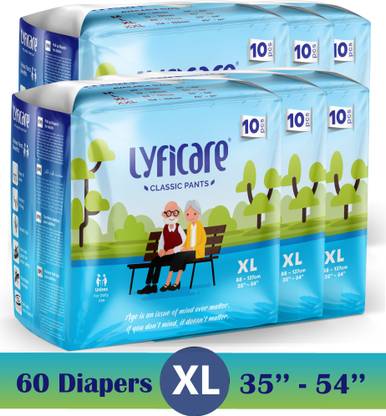lyficare Classic Pants | Waist Size (35-54 Inch) Adult Diapers - XL