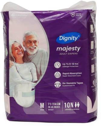 Romsons Dignity Majesty Adult Diaper Medium 40 Pcs, Waist Size 28”- 45” Adult Diapers - M