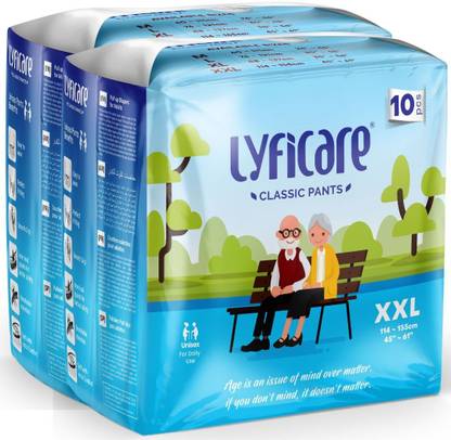 lyficare Classic Pants | Waist Size (45-61 Inch) Adult Diapers - XXL