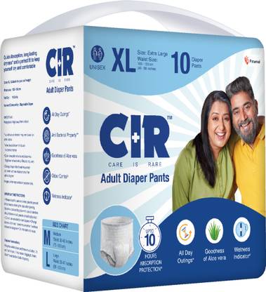 CIR 10 hr Absorption Protection with Wetness Indicator Odour Control Pant Adult Diapers - XL