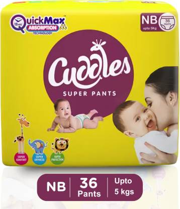 Cuddles – Super Pants Pant Style Diaper – New Born  (36 Pieces)