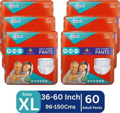 MEDIMAF by MAFATLAL Adult Diaper Pants - 60 Count (XL) Adult Diapers - XL