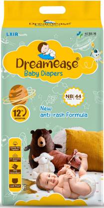 Dreamease New Born Baby Diapers Anti-rash Formula 12hours Absorption - New Born