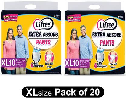 LIFREE Adult Diaper Extra Absorb Adult Diapers - XL