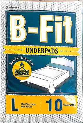 B-FIT Underpads with Gel Technology 10 pieces (Large) Pack of 3 Adult Diapers - L