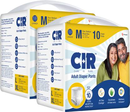 CIR 10 hr Absorption Protection with Wetness Indicator Odour Control Pant Adult Diapers - M