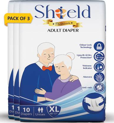SHIELD Premium Tape Style | Pack of 3 | Adult Diapers - XL