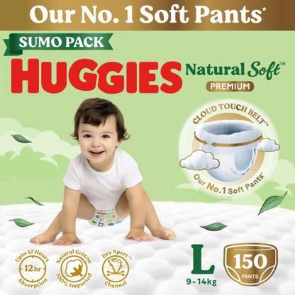 Huggies Natural Soft Premium Baby, Cloud Softness All Over, Large - L