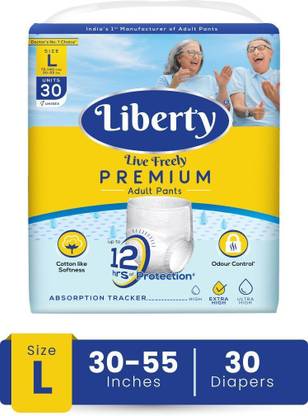 Liberty Premium Pants, Waist Size (30-55 Inches), Pack of 1 Adult Diapers - L