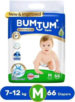 BUMTUM Baby Diaper Pants with Leakage Protection -7 to 12 Kg - M