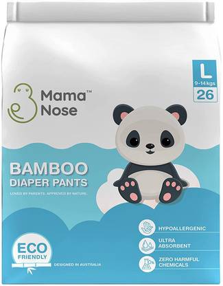 Mama Nose Ultra-soft Biodegradable Bamboo Diaper Pants Eco-friendly with Wetness Indicator - L