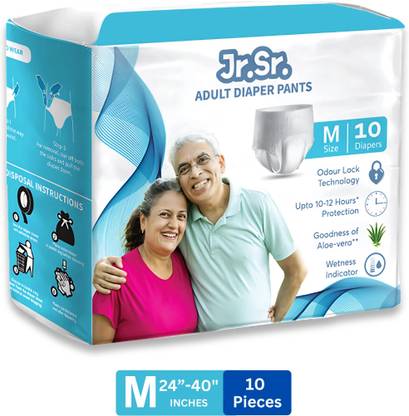 Jr. Sr. Pull-up Pants with Wetness Indicator | 61-102 cm (24"-40") | Pack of 1 | Adult Diapers - M