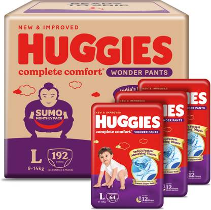 Huggies Complete Comfort Wonder Pants, India's Fastest Absorbing Diaper | - L