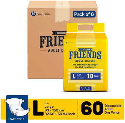 FRIENDS Economy Tape Type Adult Diapers - L