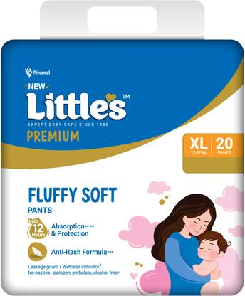 Little's Fluffy Soft Baby Diapers Extra Large (12 Hours Absorption) - XL